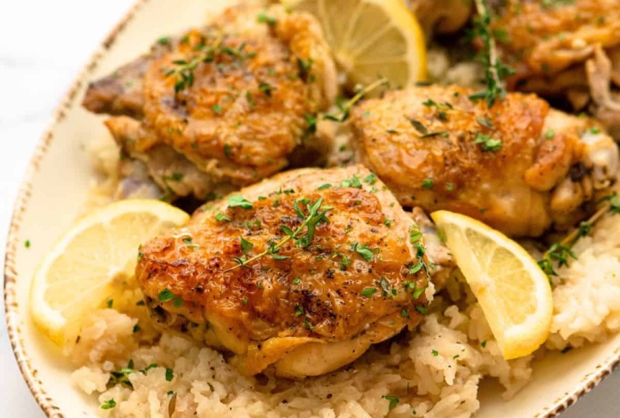 Slow Cooker Lemon Garlic Chicken and Rice Dump and Go Dinner Once A