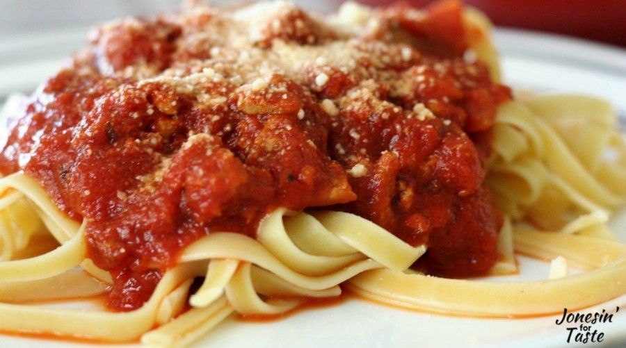 Slow Cooker Turkey Spaghetti Sauce Ready to Eat Dinner Once A Month