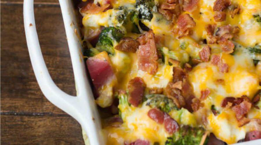 Cheesy Ham and Potato Bacon Casserole Dump and Go Dinner Once A
