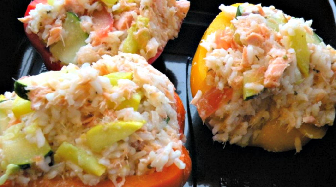 Summer Salmon Stuffed Peppers
