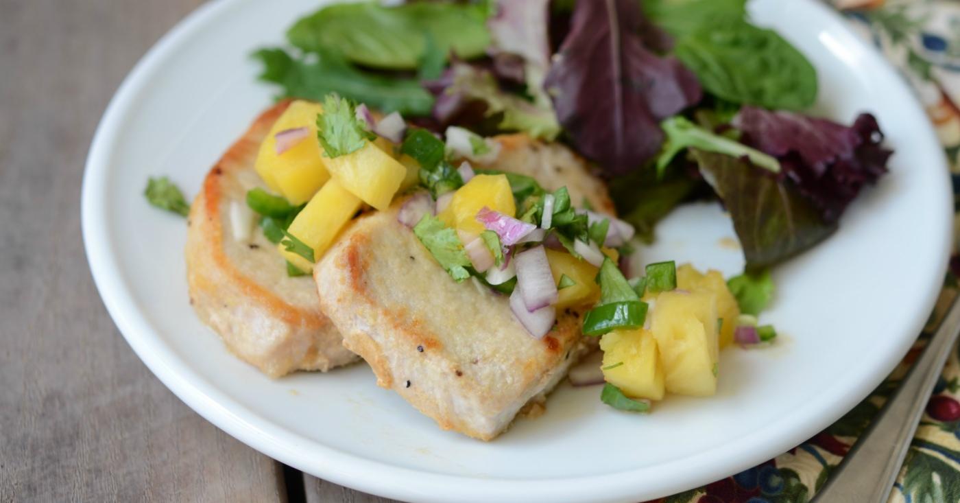 Healthier Pork Chops with Pineapple Salsa Once A Month Meals