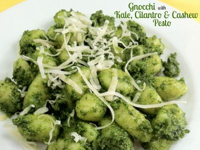 Gnocchi with Kale, Cilantro and Cashew Pesto - Dump and Go Dinner