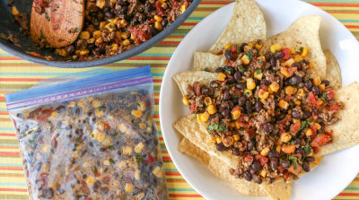 Beef and Bean Taco Topping - Traditional Lunch Version