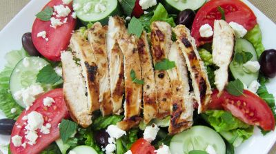 Marinated Mediterranean Chicken Greek Salad - Lunch Version