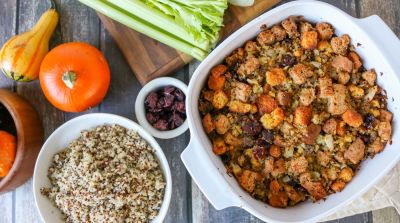 Gluten Free Sausage and Cranberry Stuffing - Lunch Version