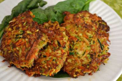 Indian Spiced Chicken Zucchini Fritters - Lunch Version