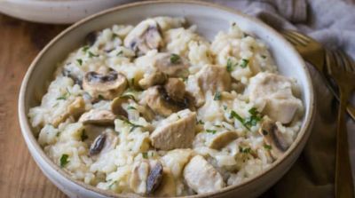 Instant Pot Risotto with Chicken and Mushrooms - Dump and Go Dinner