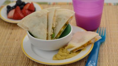 Kid Friendly Chicken and Broccoli Quesadilla - Lunch Version