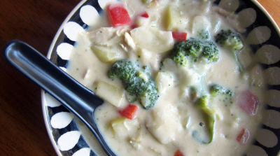 Queso Soup with Broccoli and Potato - Lunch Version