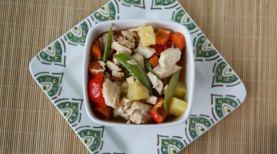 Slow Cooker Pineapple Pepper Chicken Stew - Dump and Go Dinner