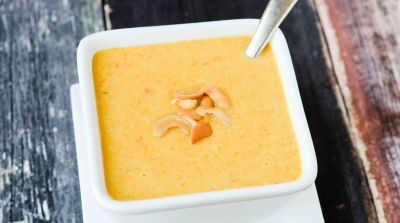 Curried Coconut Cauliflower Soup - Lunch Version