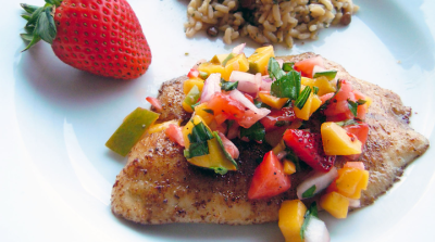 Tilapia with Mango Strawberry Salsa - Dump and Go Dinner