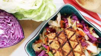 Grilled Sesame Ginger Tofu with Asian Chop Salad