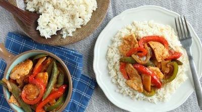 Red Coconut Curry with Chicken and Jasmine Rice