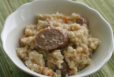 Healthier Spanish Rice with Chicken and Sausage - Dump and Go Dinner