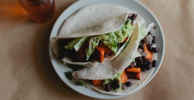 Sriracha Sweet Potato Black Bean Tacos - Dump and Go Dinner