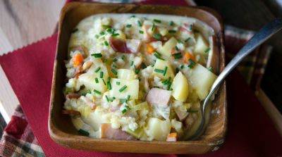 Slow Cooker Canadian Bacon and Potato Chowder - Dump and Go Dinner
