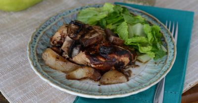 Instant Pot Balsamic Chicken with Pears & Mushrooms - Dump and Go Dinner