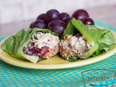 Gluten Free Dairy Free Chicken Salad Lettuce Wraps - Lunch Version