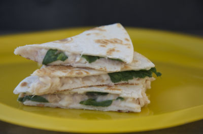 Tuna, White Bean and Spinach Quesadilla - Lunch Version