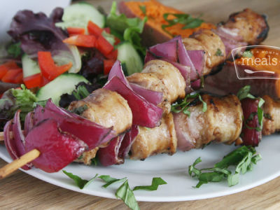 Balsamic Chicken Sausage Kebabs - Dump and Go Dinner