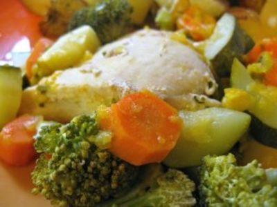 Mango Chicken Vegetable Bake - Dump and Go Dinner