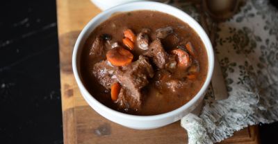 Low FODMAP Slow Cooker Beef Bourguignon - Dump and Go Dinner