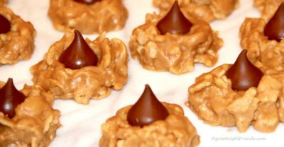 No-Bake Peanut Butter Kiss Cookies