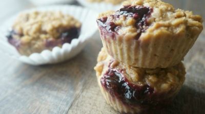 Peanut Butter and Jelly Oatmeal Muffins