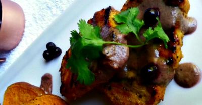 Grilled Pork Loin with Blueberry Sauce - Dump and Go Dinner