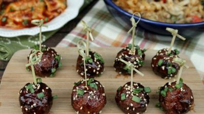 Slow Cooker Asian Sesame Turkey Meatballs - Dump and Go Dinner