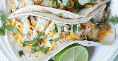 Slow Cooker Creamy Chicken Tacos - Dump and Go Dinner