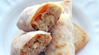 Baked Chicken and Vegetable Spring Rolls - Lunch Version