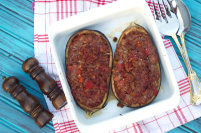 Greek Stuffed Eggplant