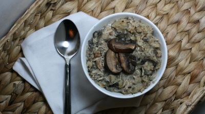 Paleo Creamy Chicken Mushroom Roasted Cauliflower Soup - Lunch Version