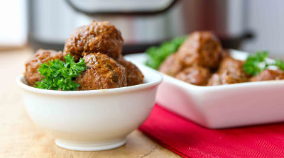 Instant Pot Paleo Apple Glazed Turkey Meatballs - Ready to Eat Dinner