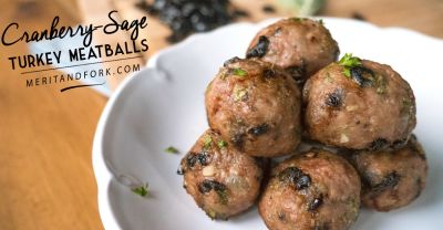 Cranberry-Sage Turkey Meatballs - Lunch Version