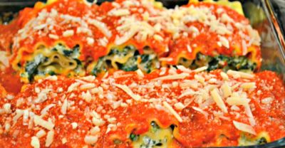 Spinach Lasagna Roll Ups