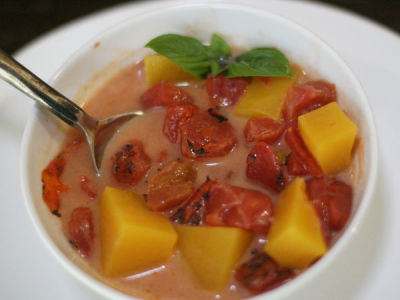 Paleo Tomato and Butternut Squash Soup - Lunch Version