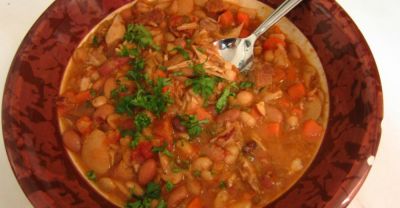 Slow Cooker 15 Bean Soup with Pork - Ready to Eat Dinner