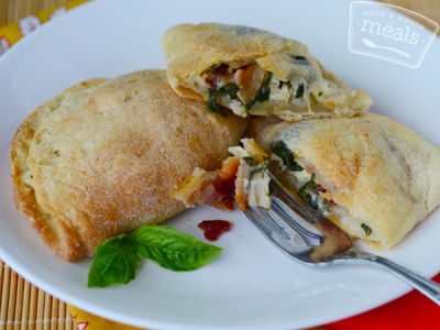 Chicken Alfredo Calzones - Lunch Version