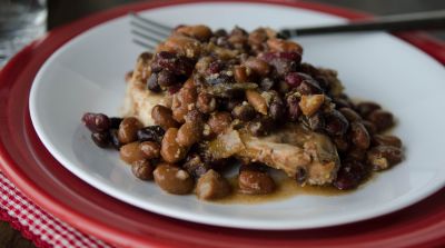 Slow Cooker Baked Bean Chicken - Ready to Eat Dinner