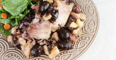 Slow Cooker Cherry Wild Rice Chicken - Dump and Go Dinner