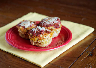 Gluten Free Dairy Free Chicken Parmesan Meatloaf Cups - Lunch Version