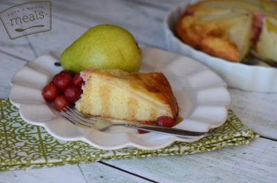 Gluten Free Dairy Free Pear and Cherry Baked Pancakes