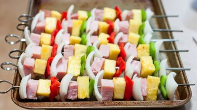 Grilled Ham and Pineapple Skewers - Dump and Go Dinner