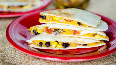 Black Bean Salsa Quesadillas