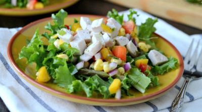 Gluten Free Dairy Free Chicken and Mango Salad Topper - Lunch Version