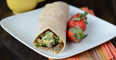 Spinach Mushroom Breakfast Wrap