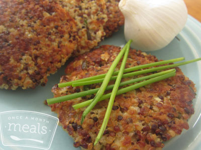 Garlic and Chive Quinoa Cakes - Ready to Eat Dinner